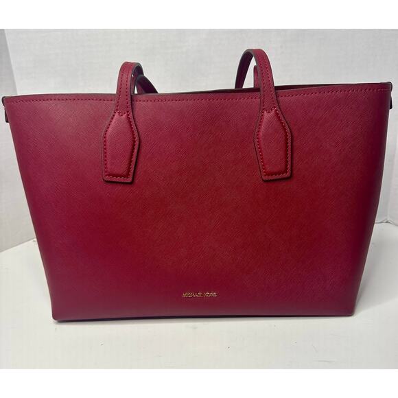 MICHAEL Michael Kors Charlie Medium Tote Deep Red - Picture 1 of 11